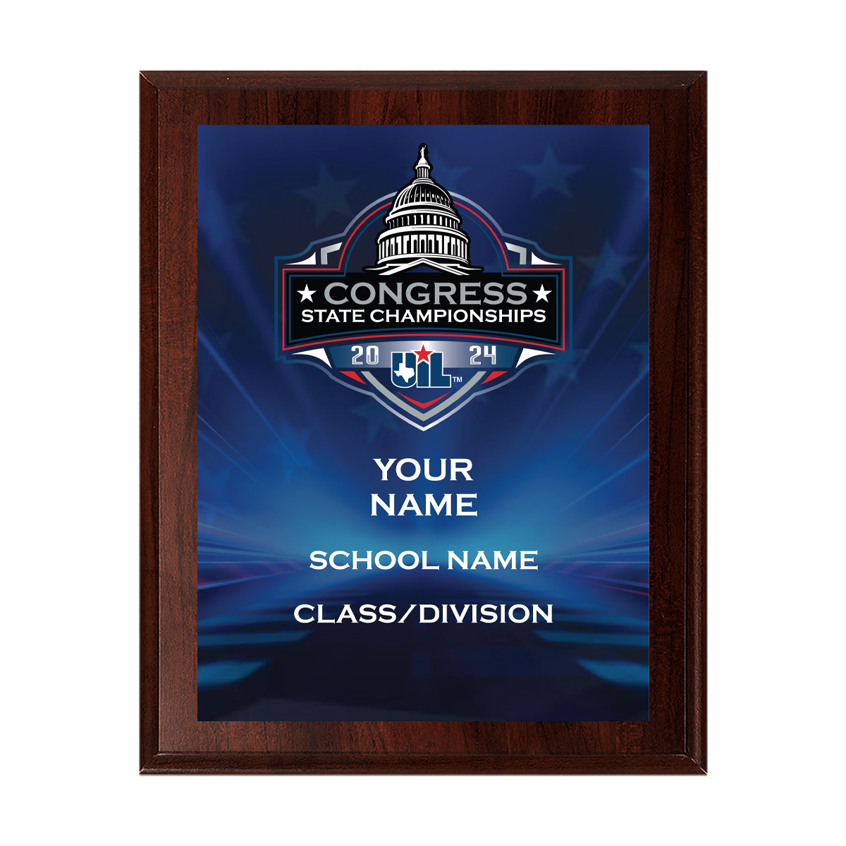 2024 UIL Congress State Championships 8x10 Plaque