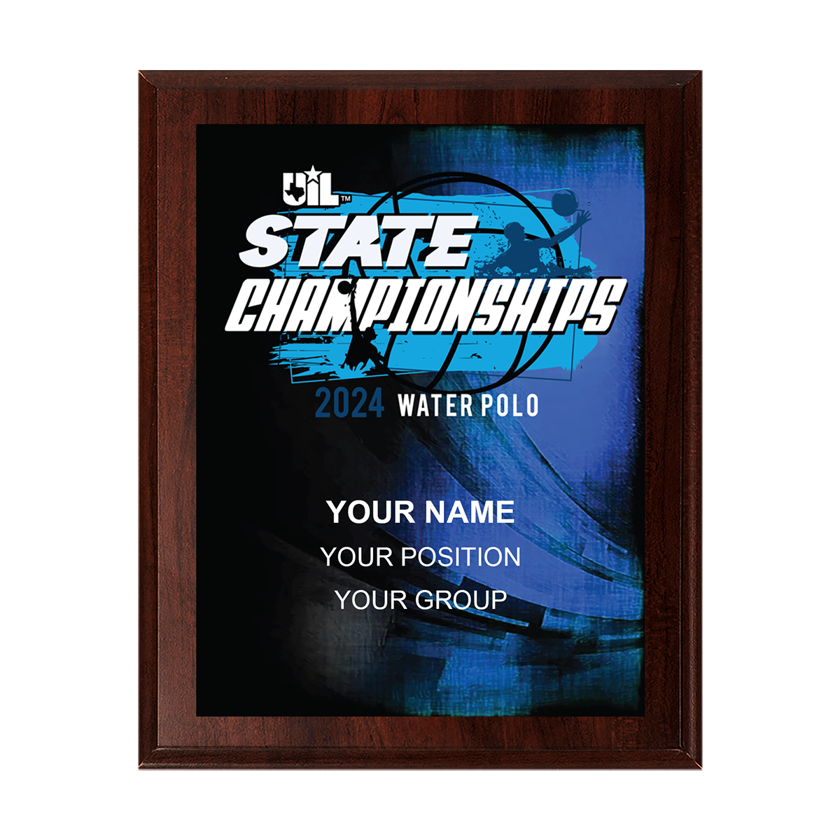 2024 UIL Water Polo State Championships 8x10 Plaque