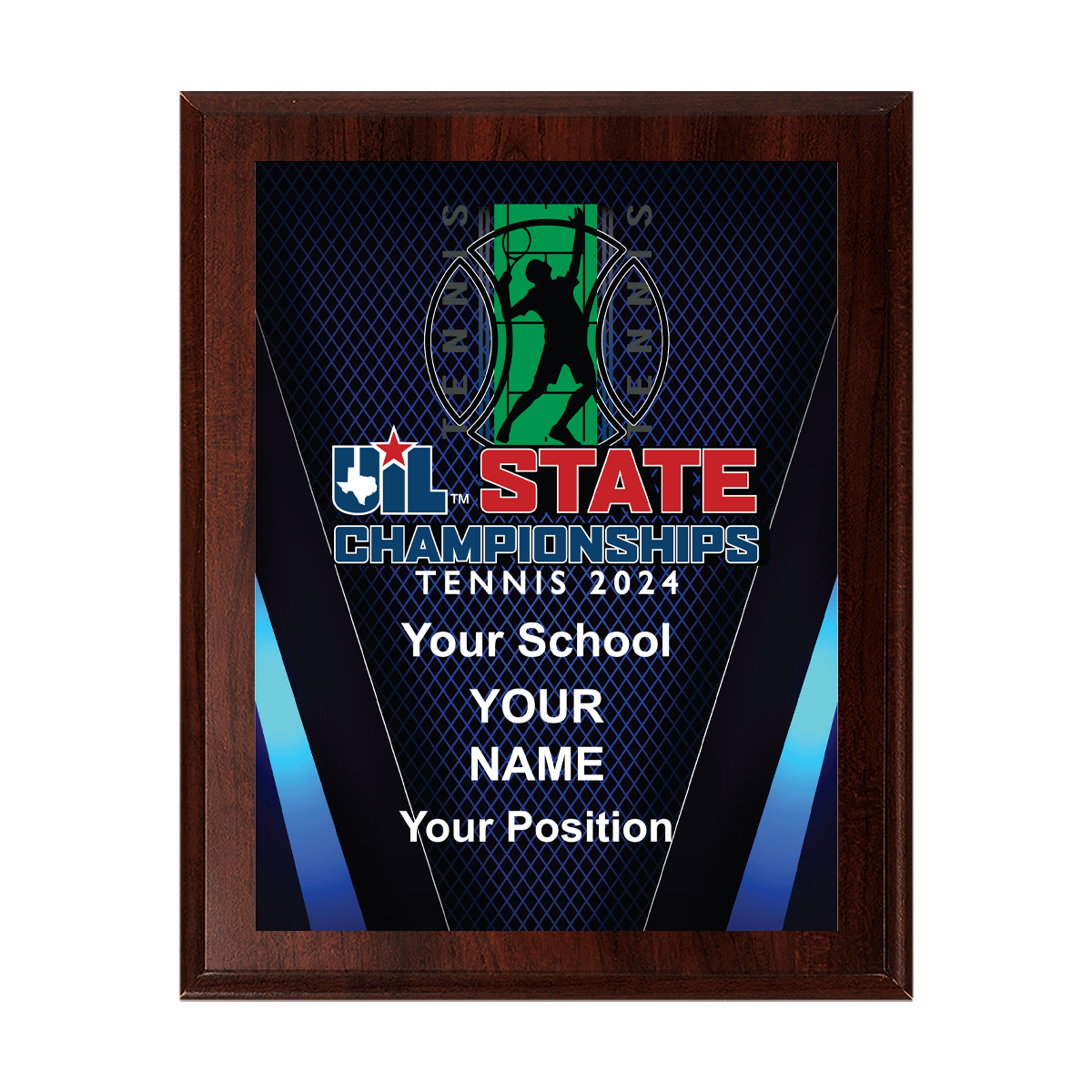 2024 UIL Individual Tennis State Championships 8x10 Plaque