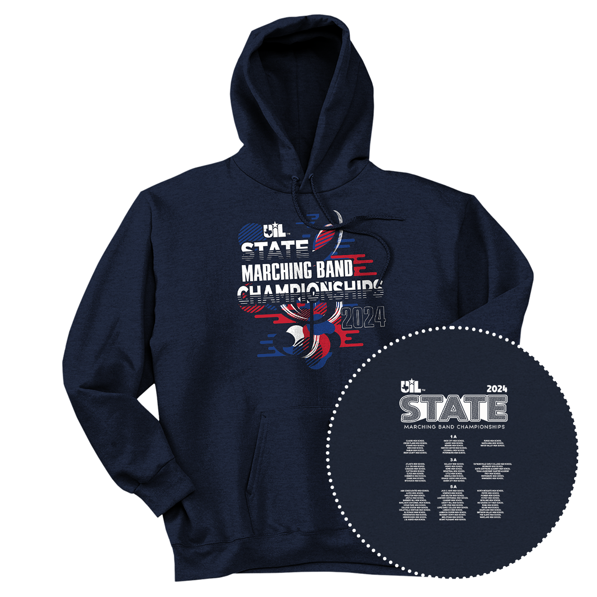 2024 UIL 1A/3A/5A State Marching Contest Hoodie
