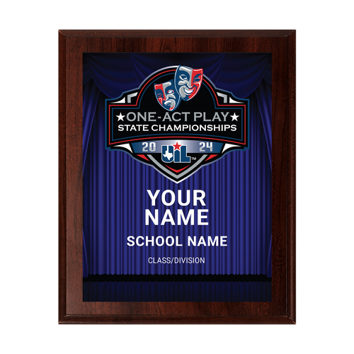 2024 UIL One-Act Play State Championships 8x10 Plaque