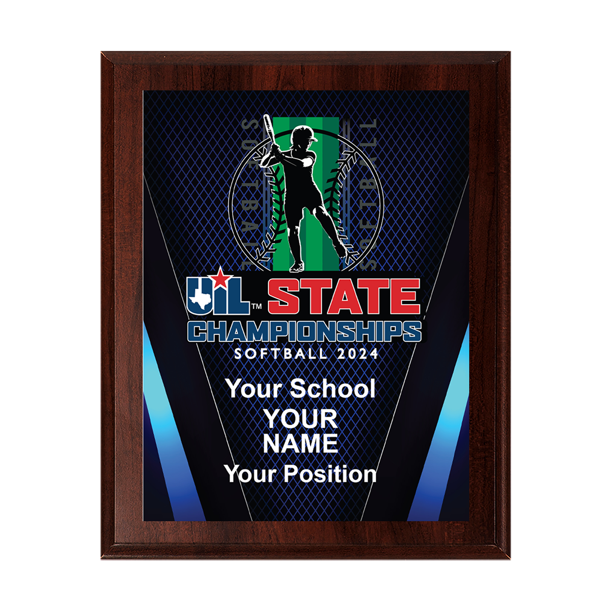 2024 UIL Softball State Championships 8x10 Plaque