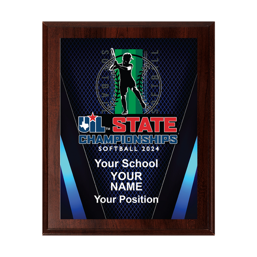 2024 UIL Softball State Championships 8x10 Plaque