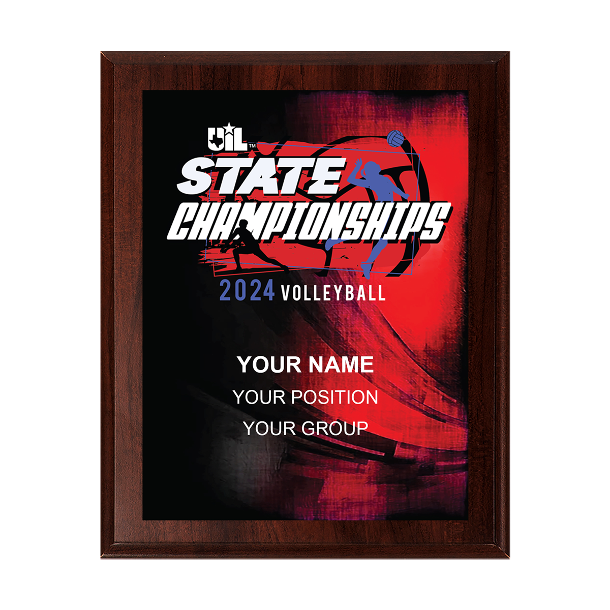 2024 UIL Volleyball State Championships 8x10 Plaque