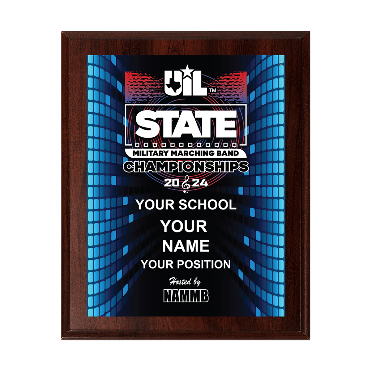2024 UIL Military Marching Contest 8x10 Plaque