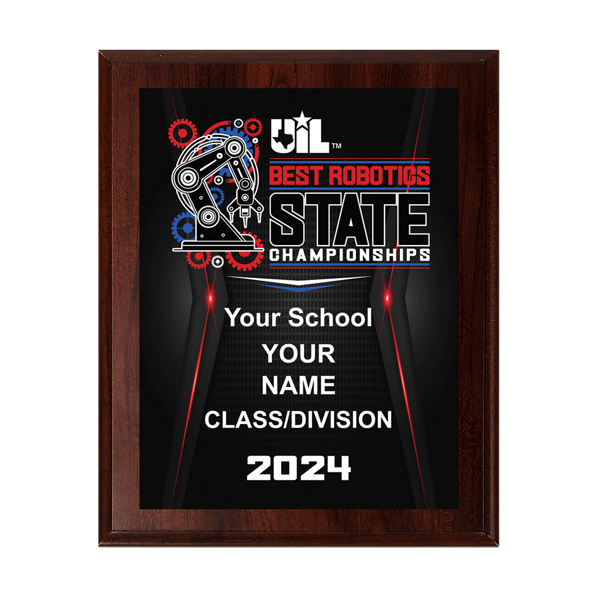 2024 UIL Robotics -Best State Championships 8x10 Plaque