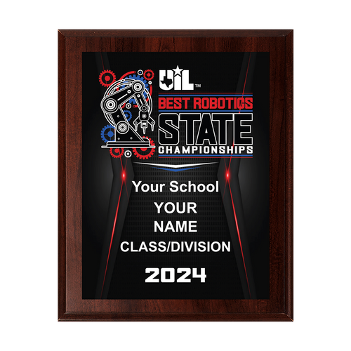 2024 UIL Robotics -Best State Championships 8x10 Plaque