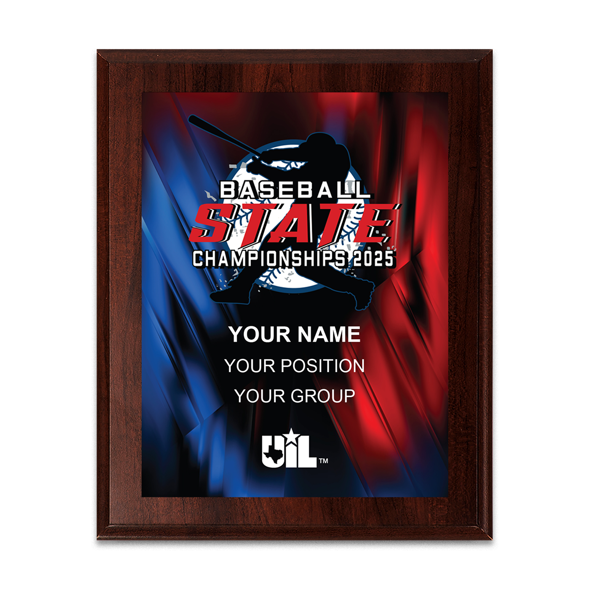 2025 UIL Baseball State Championships 8x10 Plaque