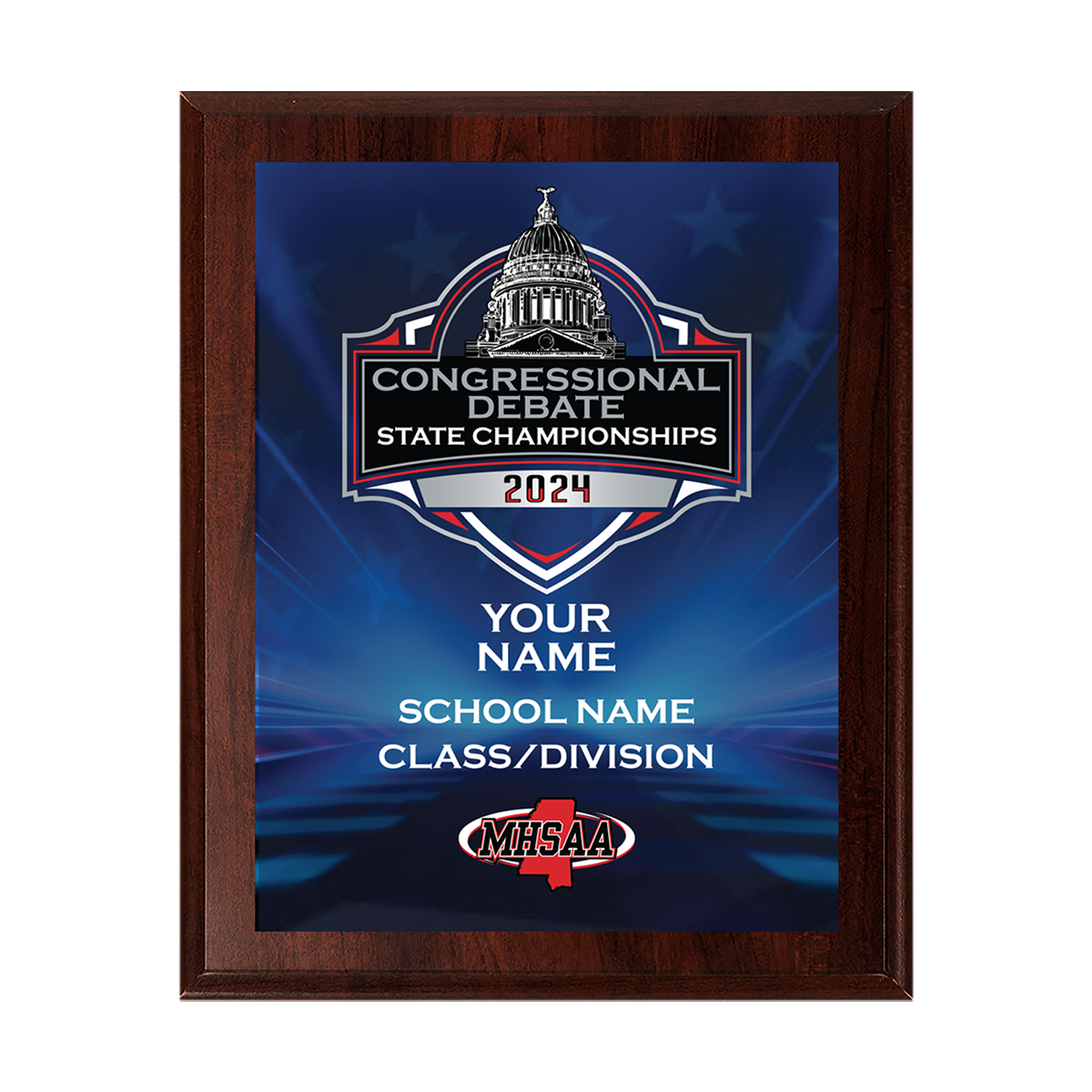2025 UIL Congress State Championships 8x10 Plaque