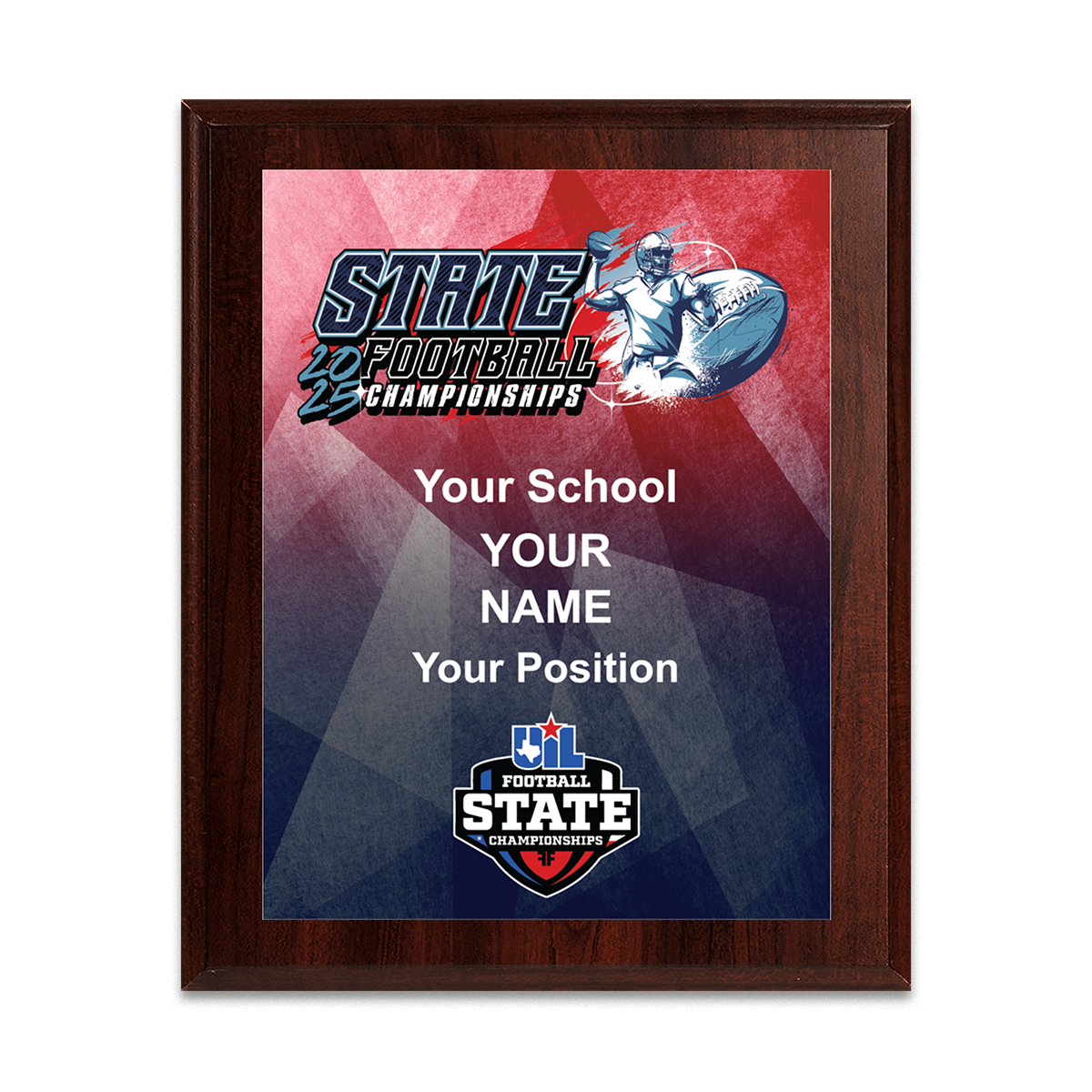 2025 UIL Football State Championships 8x10 Plaque