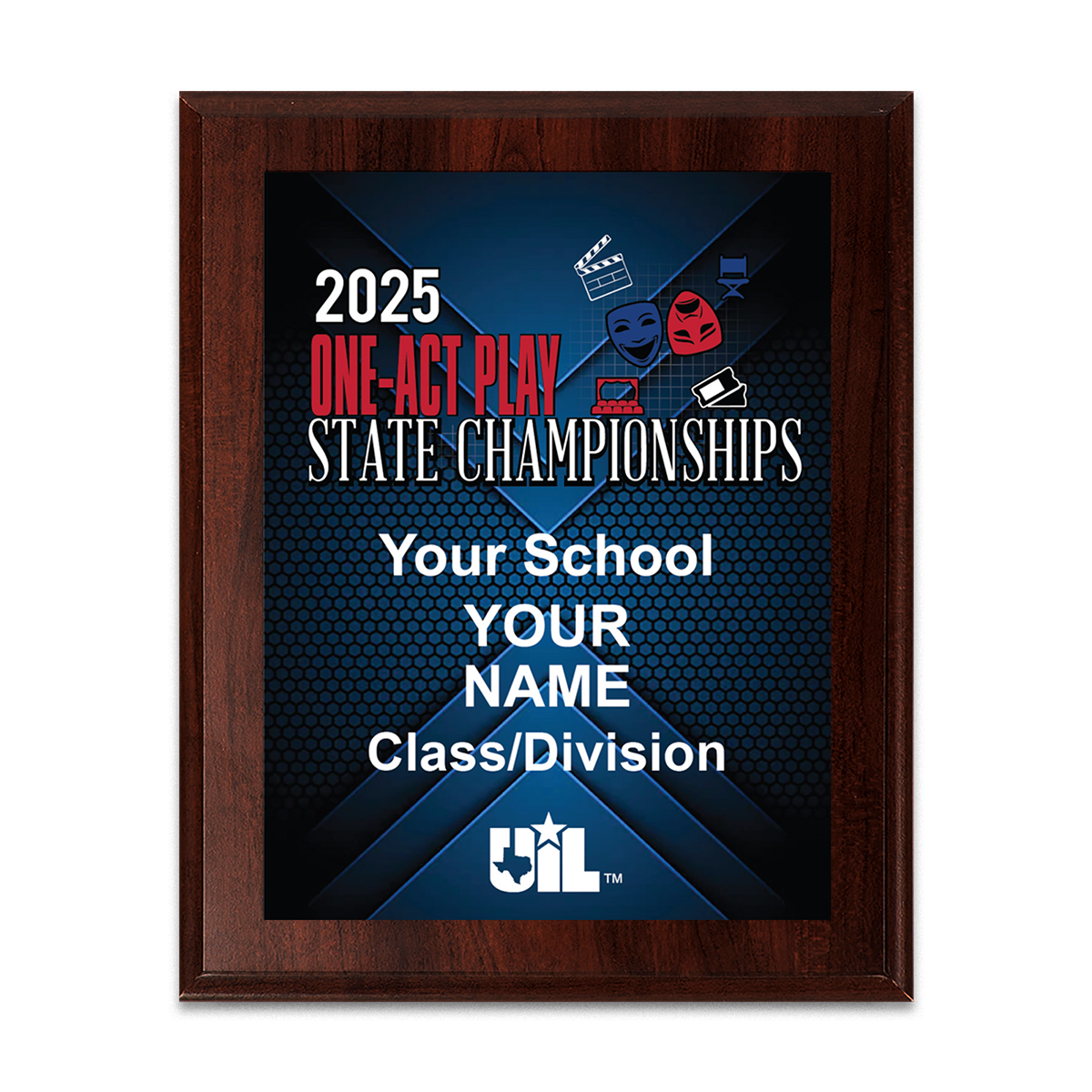 2025 UIL One-Act Play State Championships 8x10 Plaque