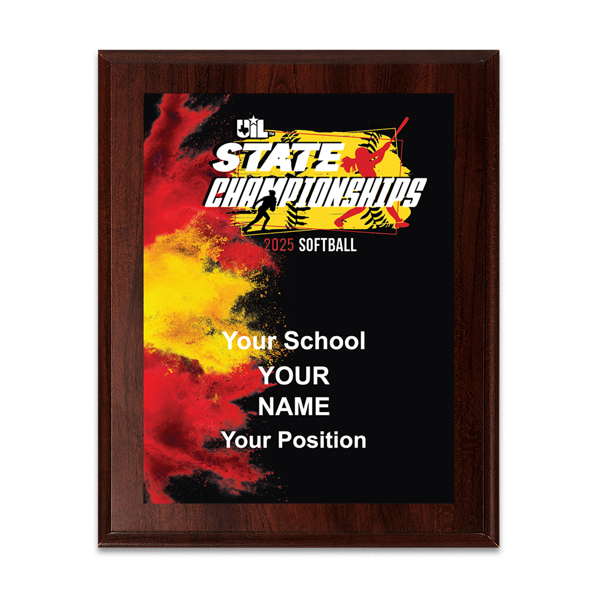 2025 UIL Softball State Championships 8x10 Plaque
