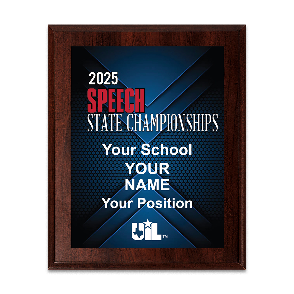 2025 UIL Speech State Championships 8x10 Plaque