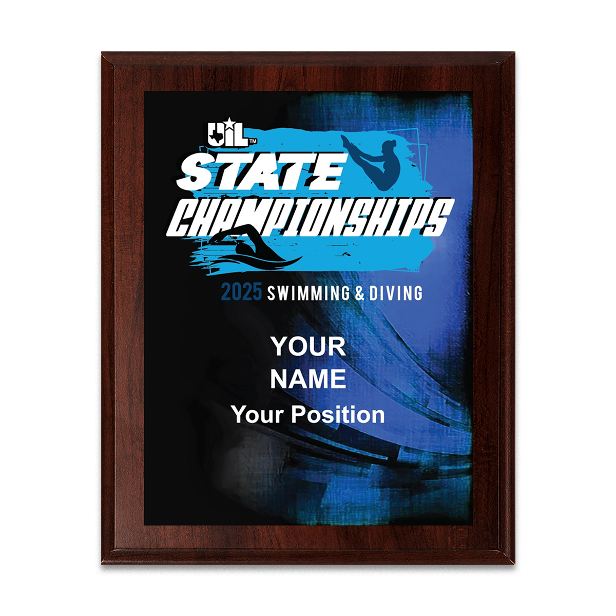 2025 UIL Swimming & Diving State Championships 8x10 Plaque