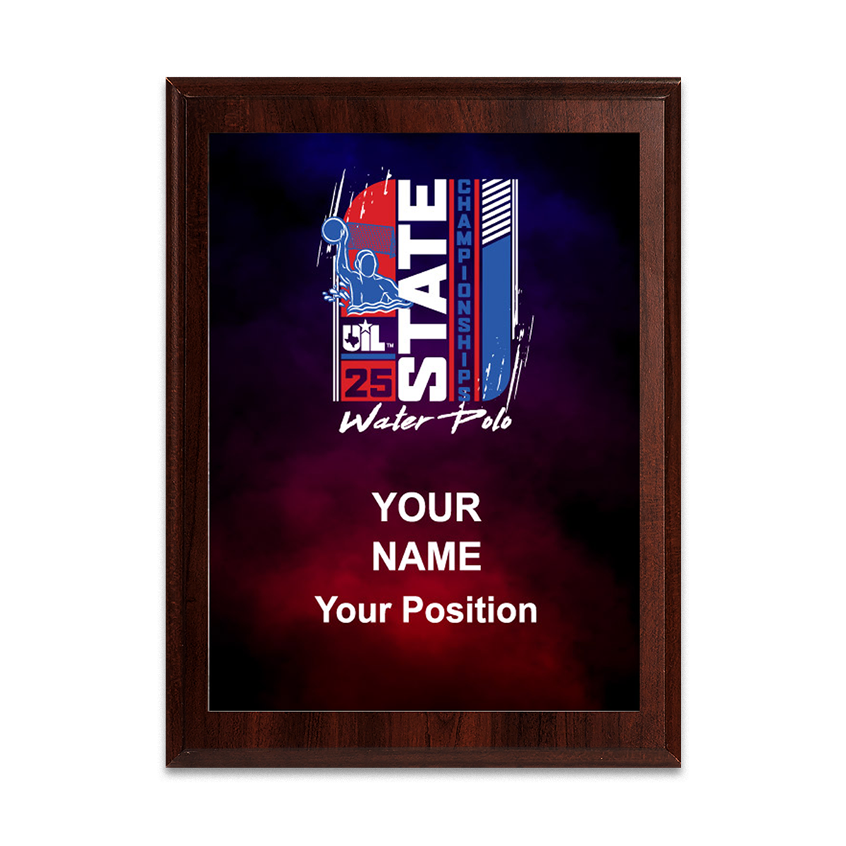 2025 UIL Water Polo State Championships 8x10 Plaque