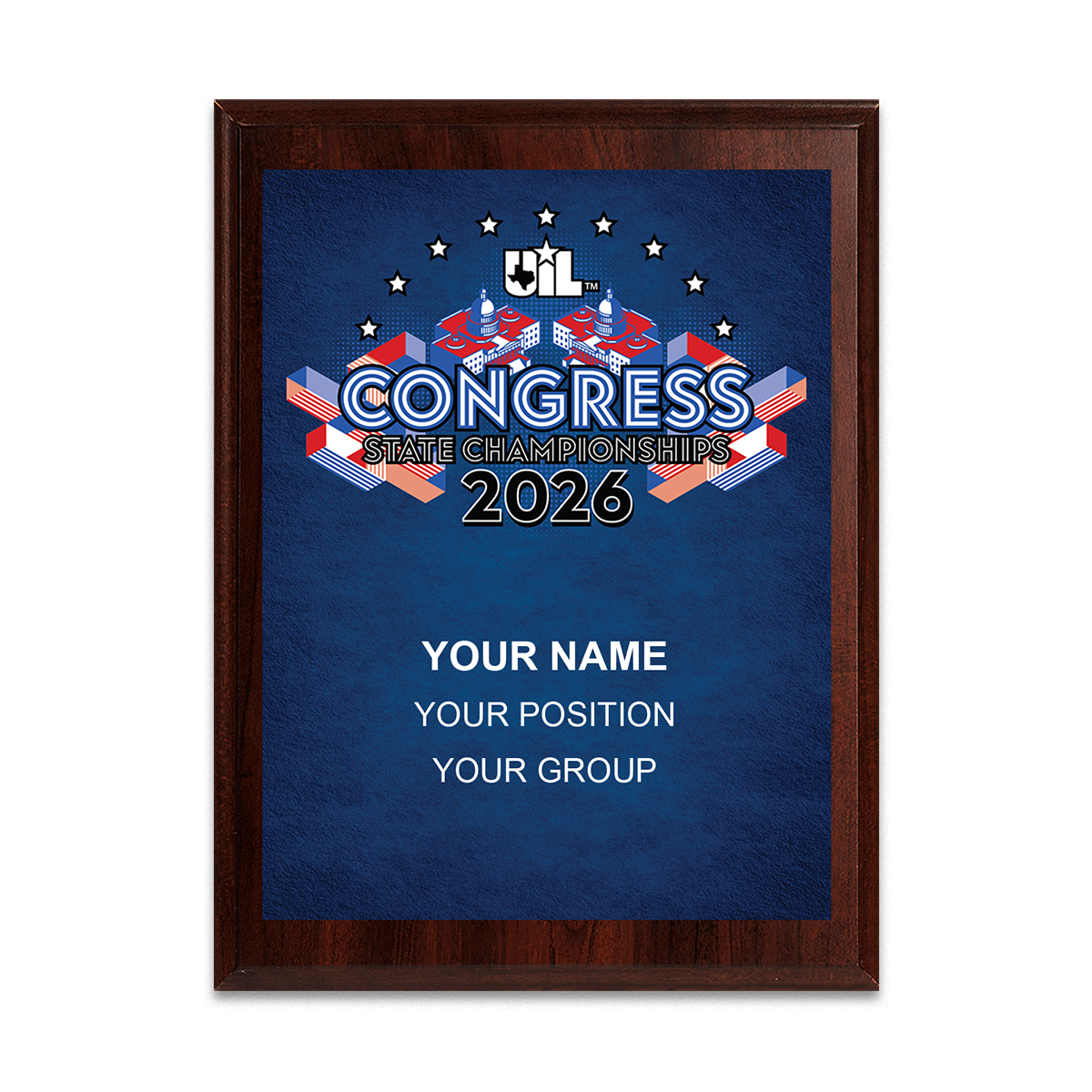 2026 UIL Congress State Championships 8x10 Plaque