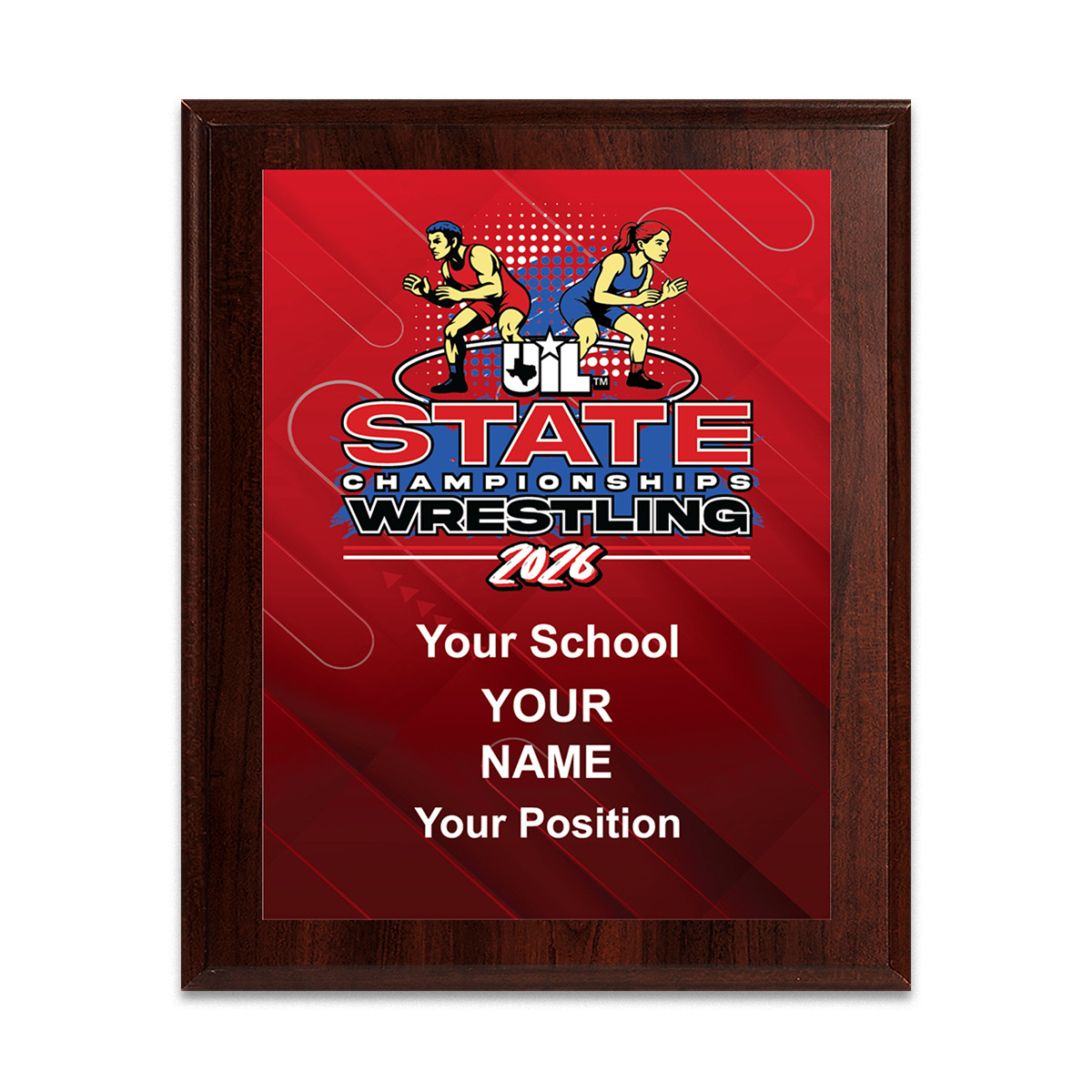 2026 UIL Wrestling State Championships 8x10 Plaque