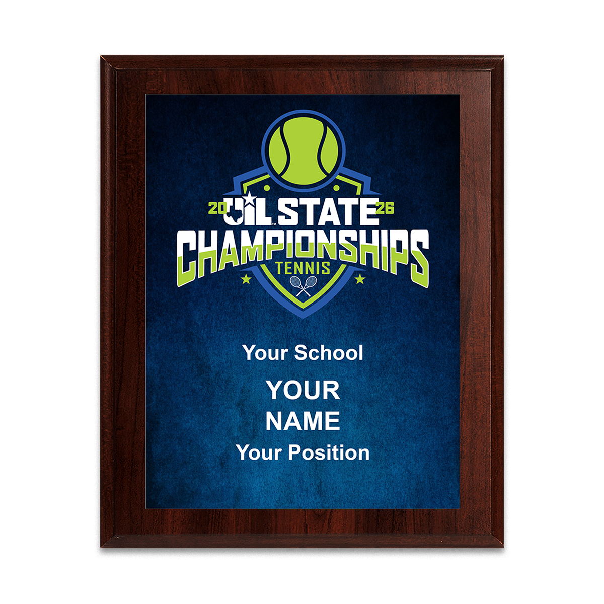 2026 UIL Tennis State Championships 8x10 Plaque